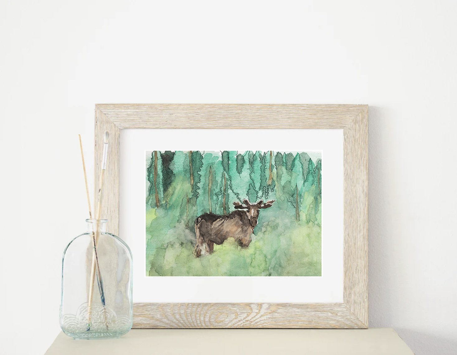 Moose Watercolor Print
