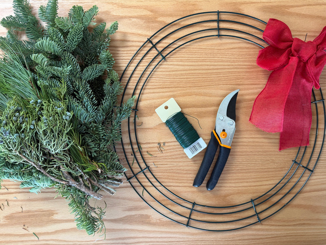 Fresh Wreath Making Class with Small Joy Flowers Co.