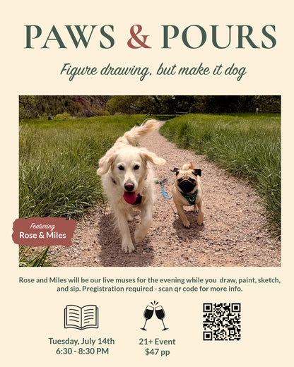 7/14 | PAWS &amp; POURS: Spend an Evening Making Art with Dogs
